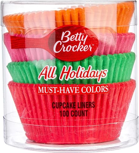 Betty Crocker 100-Count Cupcake Liners All Holiday, Orange, Pink, Green, Red