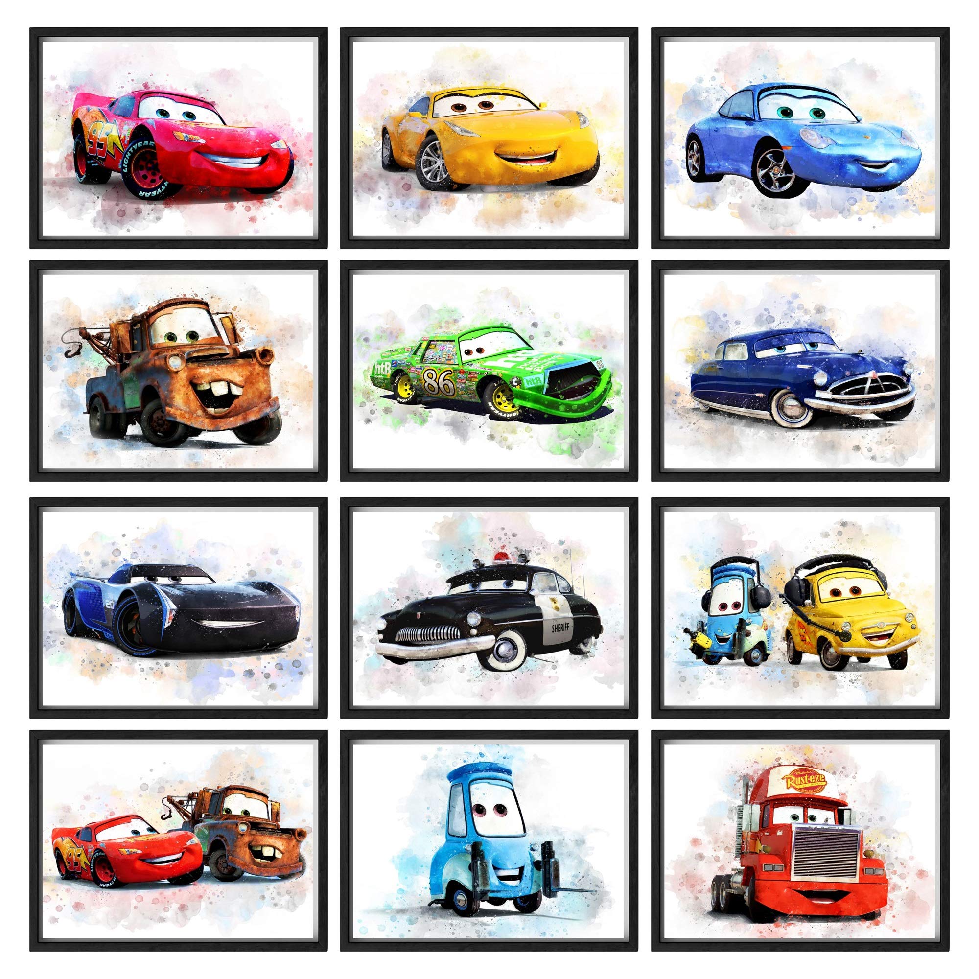 Buy Print A To Z Cars Movie , Cars Watercolor Wall Decor Prints