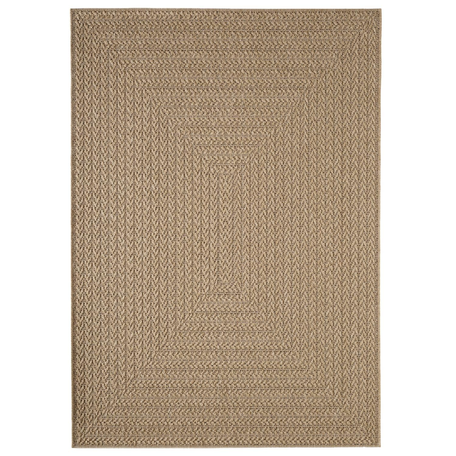 TT Home Outdoor Teppich Wetterfest Garten Schlafzimmer Flur Natürlicher Sisal Look Geometrisches Boho Design Modern Unifarben, Größe:240x340 cm