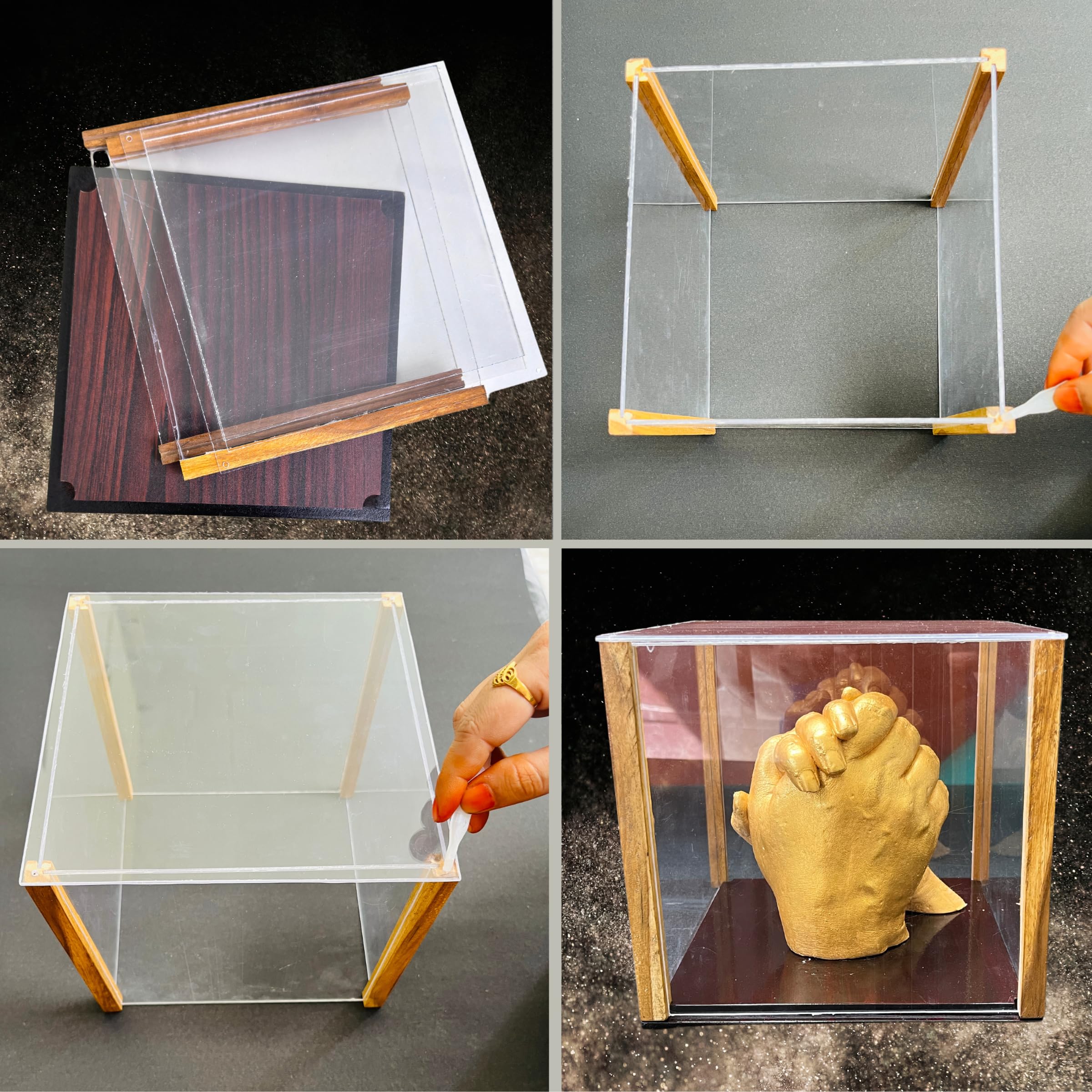 Ubrighty 3D Couple Casting Frame | (Only Display Box) Hand Casting Display Box for Couple Parents Baby,Friends for Hand Casting (Couple Frame Display Box) 2