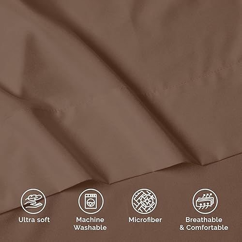 Miniatura 7 de Sábana encimera de lujo en Tienda Elegant Comfort sin arrugas, 1500 hilos, calidad hotelera, 1 pieza, tamaño King, color gris pardo