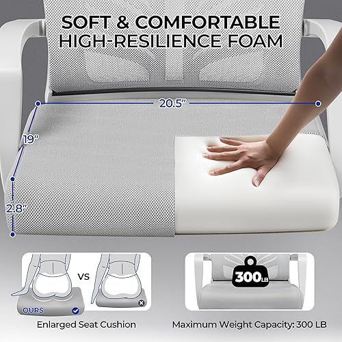 Miniatura 7 de Yaheetech Silla de oficina de malla para escritorio, silla de computadora ergonómica con respaldo medio con soporte lumbar, altura ajustable para