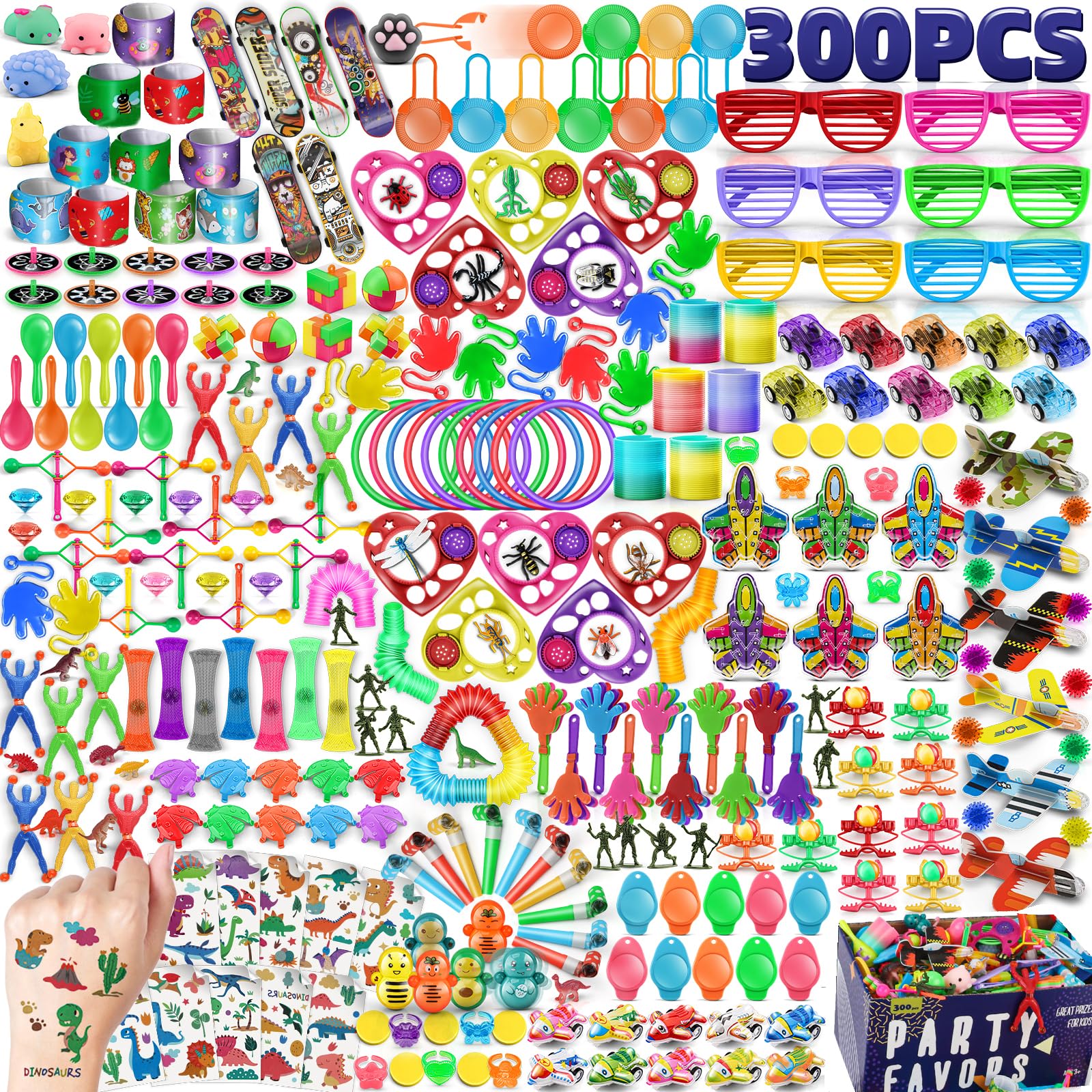 nicknack - Juguete de pinata para cumpleaños, 300 unidades, para niños, fiesta, favoritos, pinata, relleno, pequeños regalos para cumpleaños, invitados