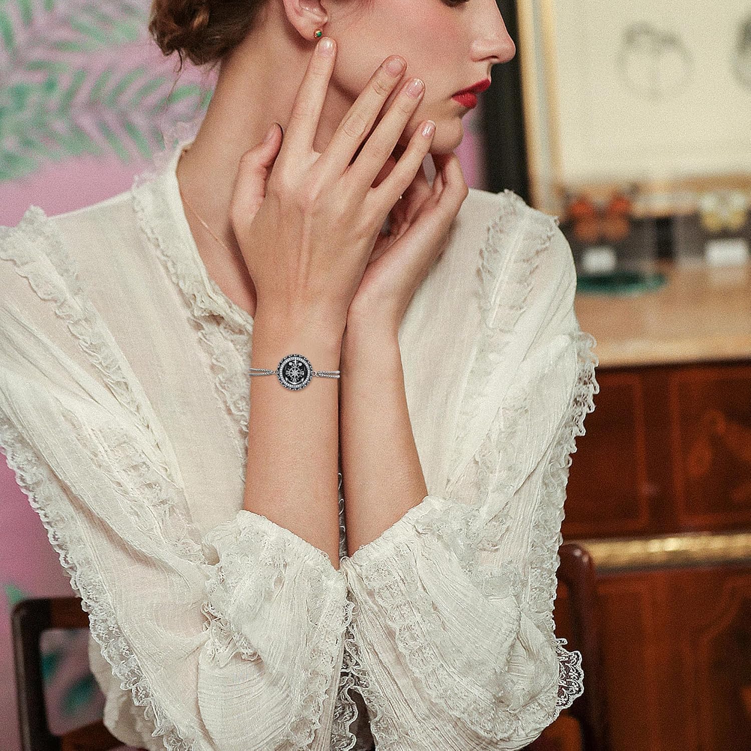 Double Chain Saint Benedict Medal Bracelet, 925 Sterling Silver Religious Pendant, Amulet Protection Jewelry Gift for Men Women - Image 4