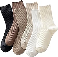 ACCFOD Women's Cute Aesthetic Crew Socks - Soft Cotton Casual Athletic Socks for Granola Girls, US 5-9 Fit