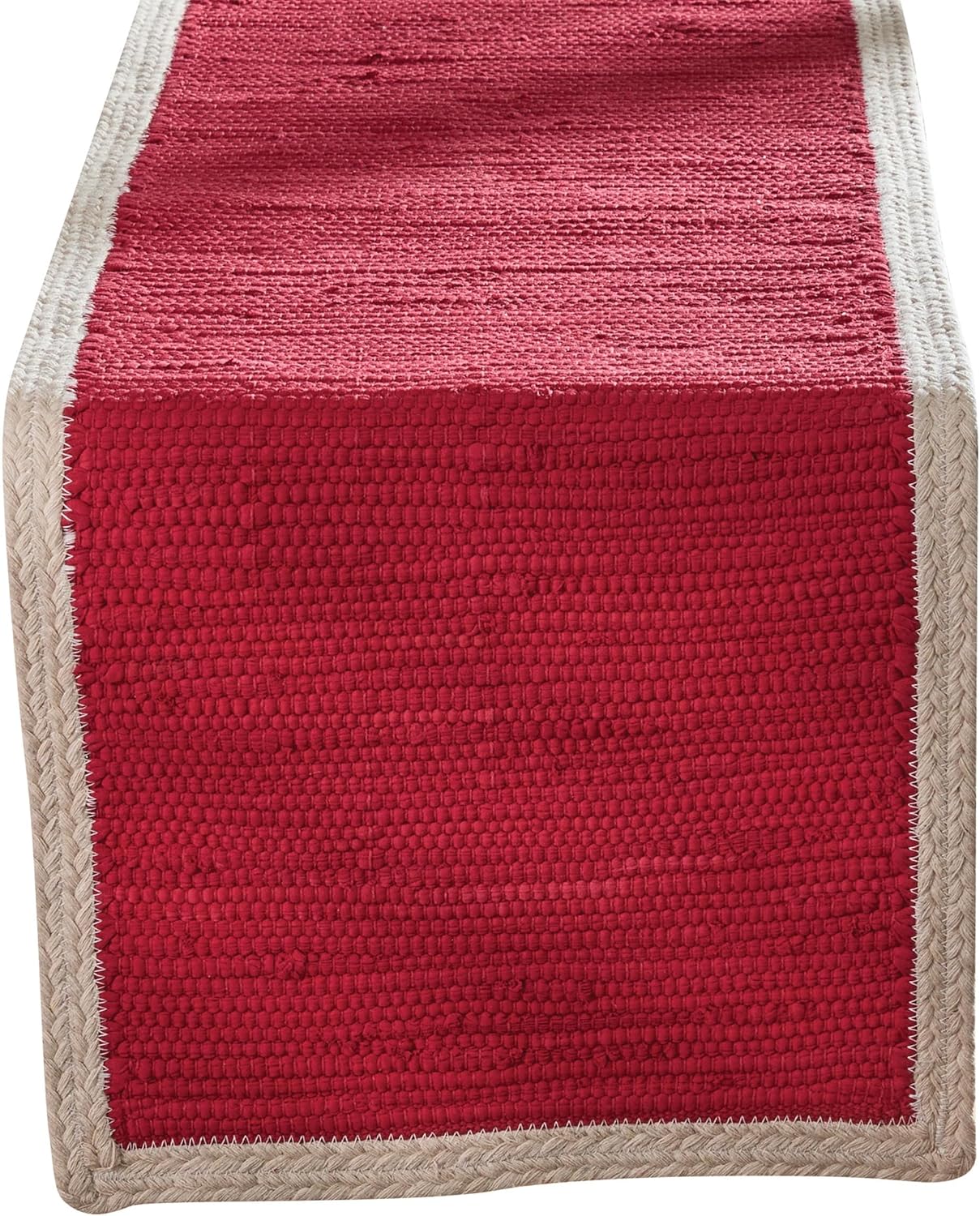 Split P Reusable Dune Black Table Runner 14" x 54" Decorative Woven Dinner Mat for Modern Farmhouse Kitchen Table Decor, Cozy Neutral Tabletop Decorating, or Boho Dining Room Decoration