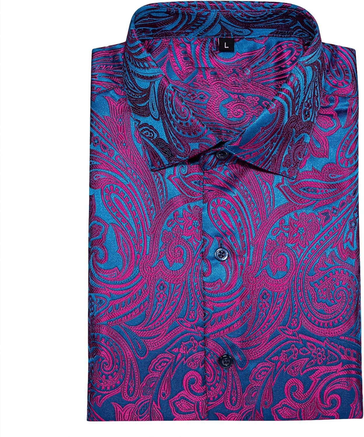 Men's Silk Shirt Paisley Floral Dress Short Sleeve Button Down Summer Shirts Formal Casual Western Wrinkle Free Party Prom
