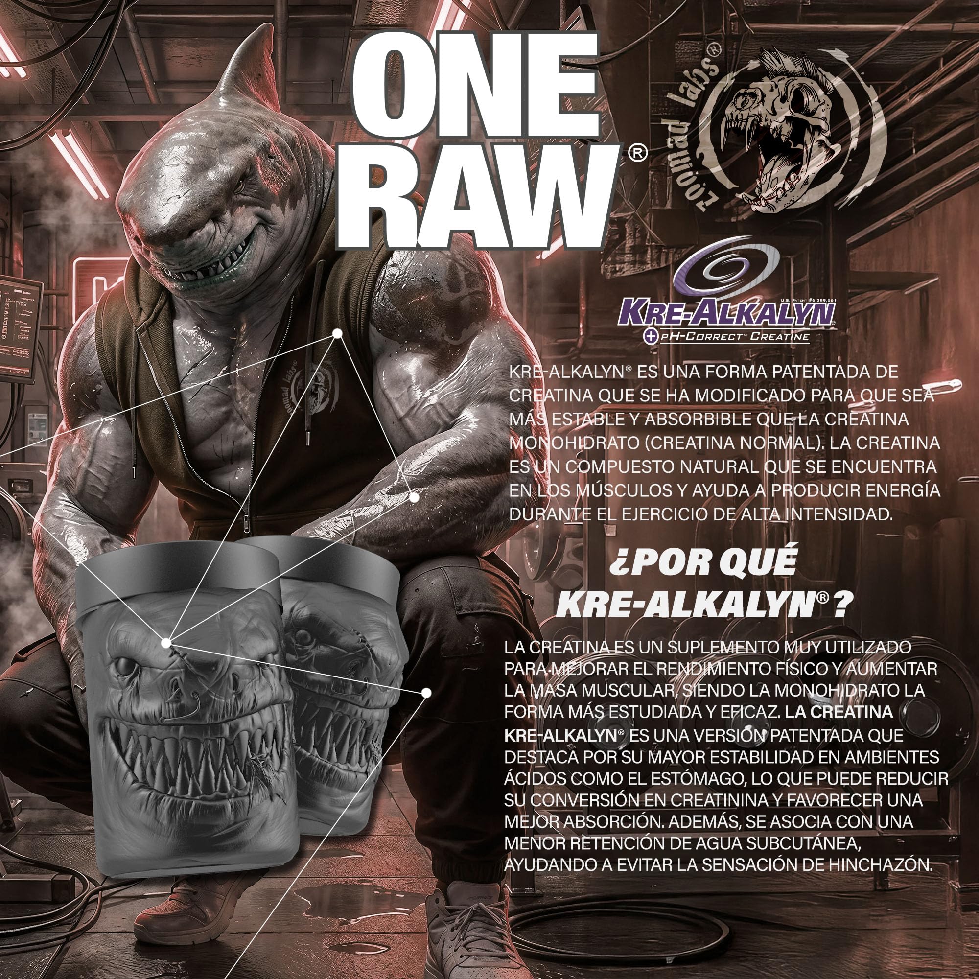 Zoomad Labs ONE RAW® Creatina Kre-Alkalyn® – Creatina Alcalina Alta Biodisponibilidad en Polvo | Fuerza y Recuperación Muscular | Creatine Alkaline Powder | 75 Servicios | Bote 3D Coleccionable