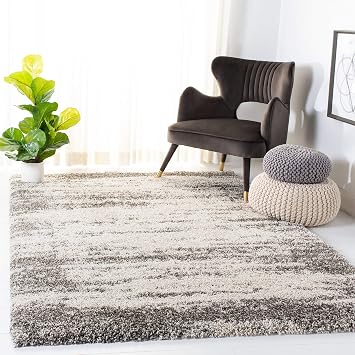 SAFAVIEH Hudson Shag Rug 8x10, Plush Large Ivory & Grey SGH203A