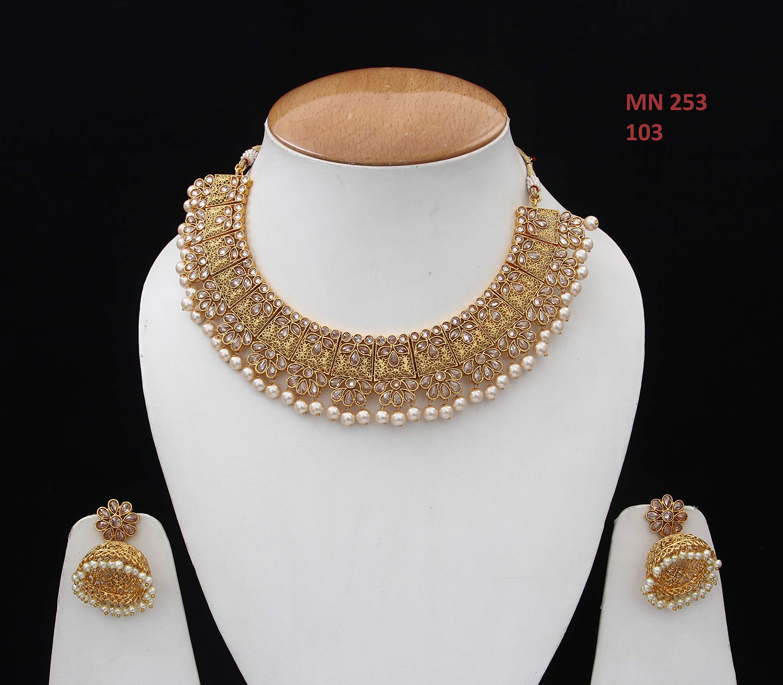 55Carat Juego de collar de boda tradicional chapado en oro, diamante americano CZ tachonado Royal Designer joyería nupcial para mujeres y niñas