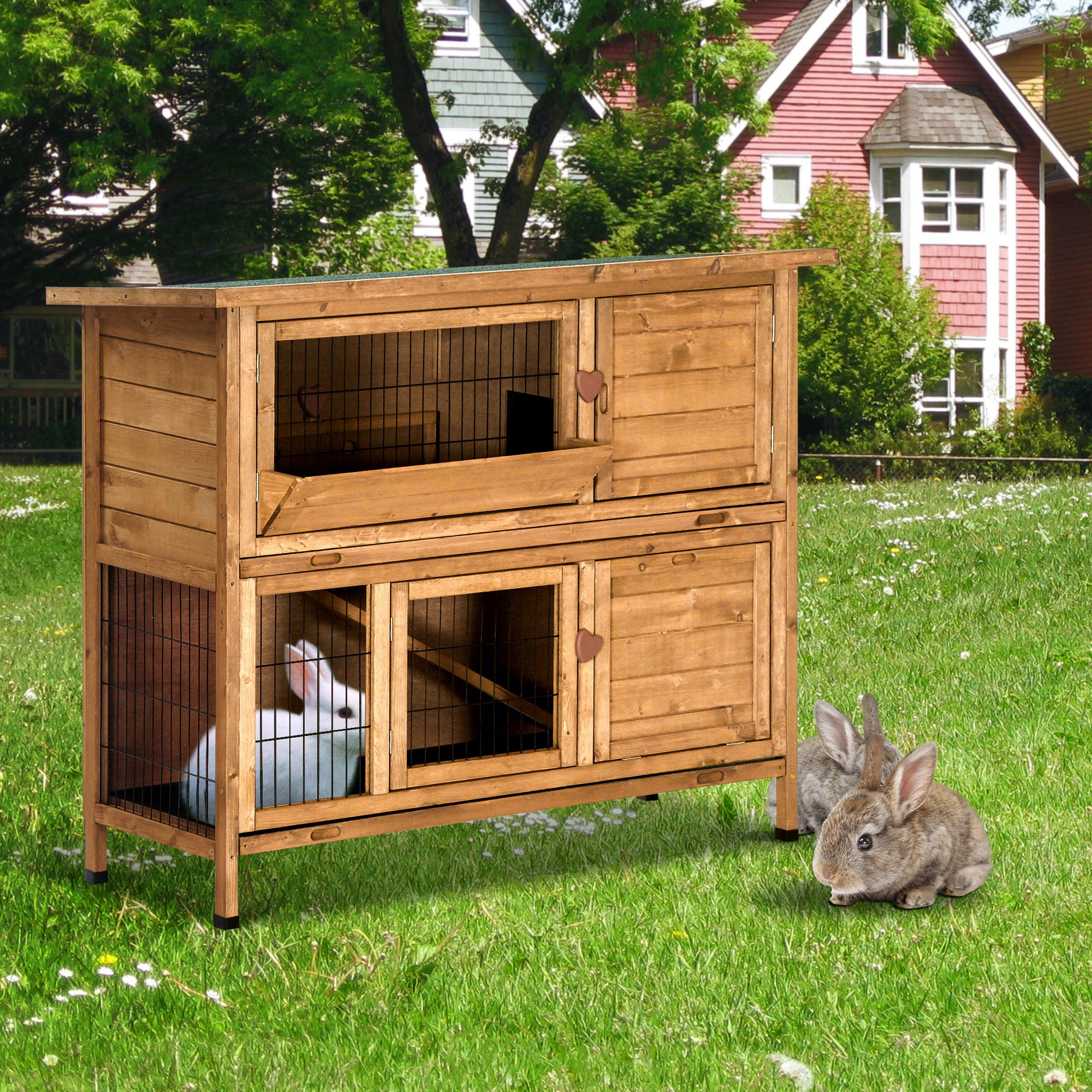 HOMOBABE Hasenhütte Kaninchenhaus - Gras Haus Für Kleintiere Indoor & Outdoor