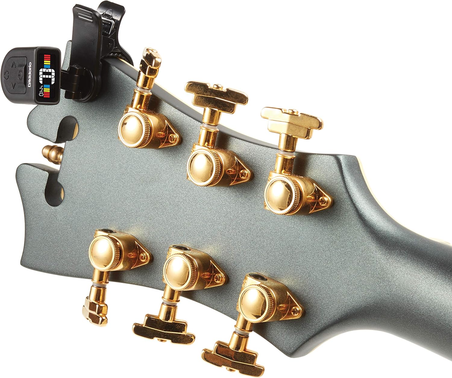 D'Addario Guitar Tuner - Micro Headstock Tuner - Tuner for Acoustic Guitar, Electric Guitar, Bass Guitar, Mandolin, Banjo, Ukulele, Cello, Double Bass & More - Universal Clip On - 1pk