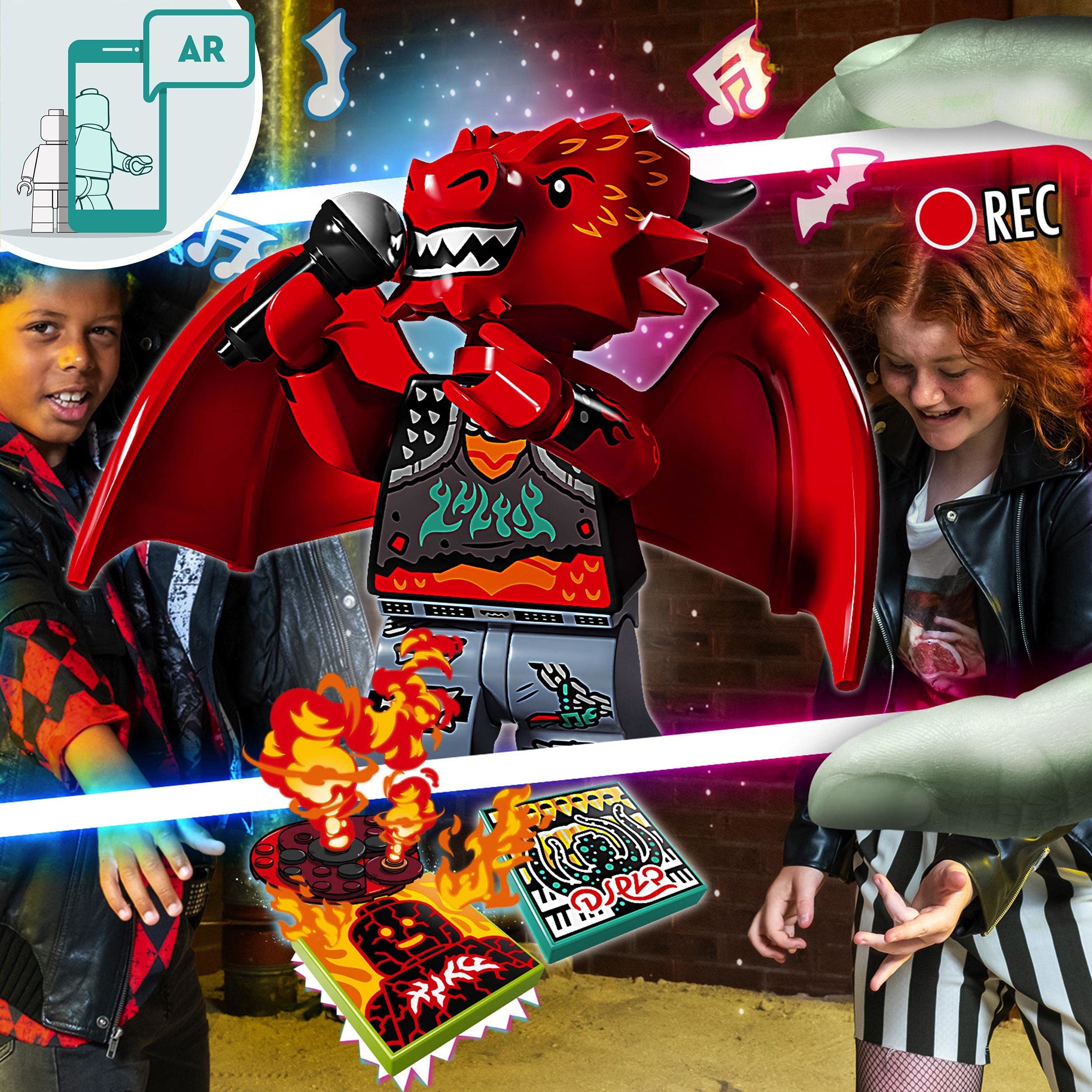 LEGO 43109 VIDIYO Metal Dragon Beatbox Music Video Maker, Musik Spielzeug Set für Kinder mit AR App und Drachen Minifigur