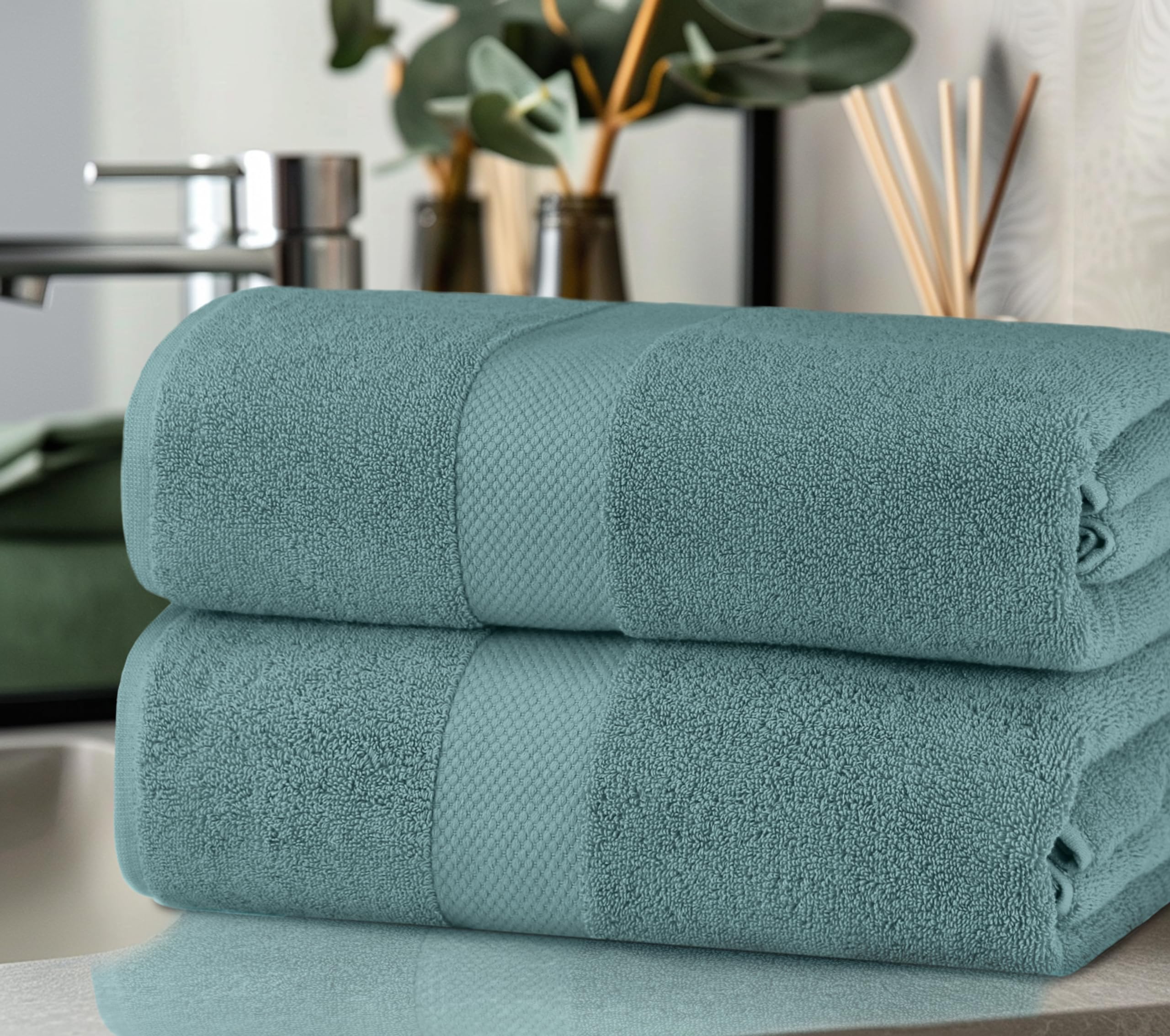 COTTON CRAFT Hotel Spa - Juego de 2 toallas extragrandes extragrandes de 40 x 80 pulgadas, peso pesado de 700 g/m², algodón puro hilado en anillo de 2 capas, suave, absorbente, uso diario, fácil