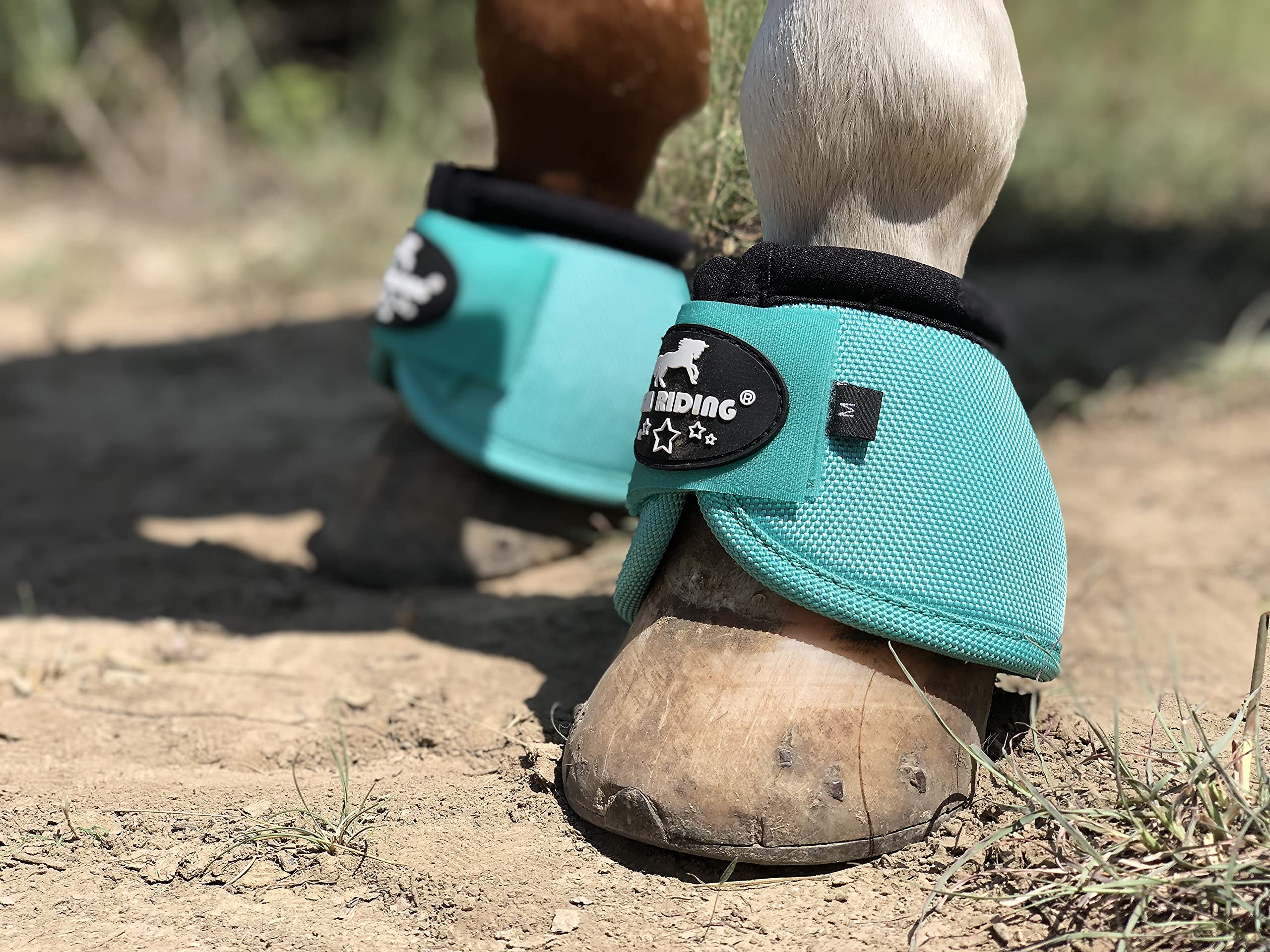 TGW RIDING 2520D Horse Bell Boots No-Turn Horse Bell Boots, Equine Ballistic Hoof Overreach Bell Boot, Pair (Mint, S)