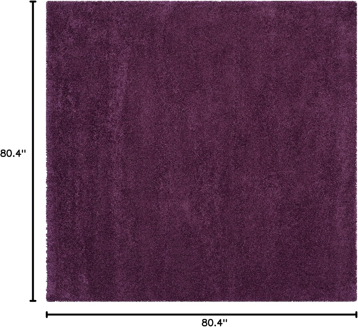 SAFAVIEH Santa Monica Shag Collection Area Rug - 6'7" Square, Purple, Solid Design, Non-Shedding & Easy Care, 2-inch Thick Ideal for High Traffic Areas in Living Room, Bedroom (SGN725-7373)