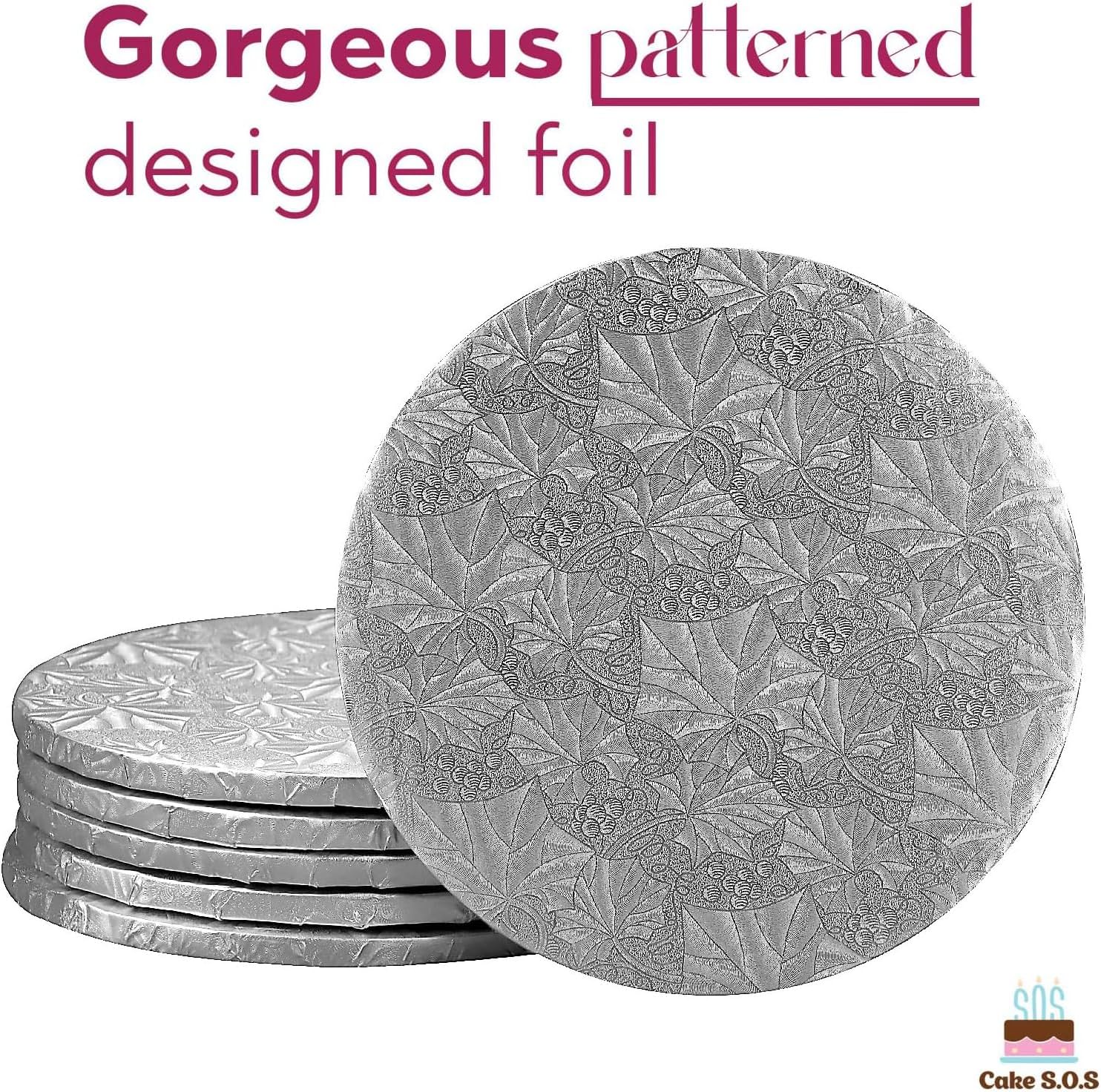 16 inch Silver Round Sturdy Cake Board Drums for Displaying Cakes, 1/2 inch Thick, (1-Pack)