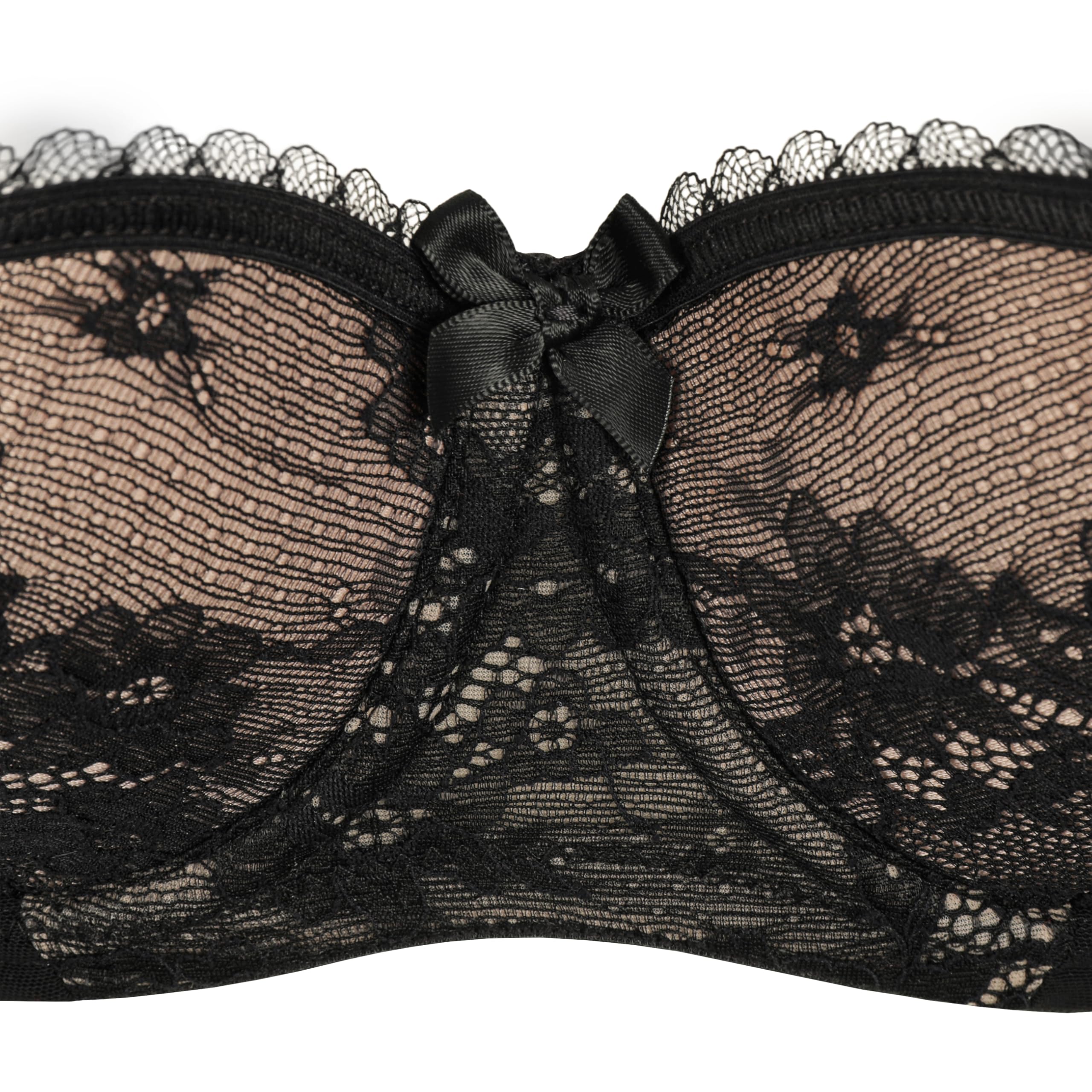 ROSME Sujetador Balconet de Mujer Lingerie con Tirantes Acolchados, colección Laura