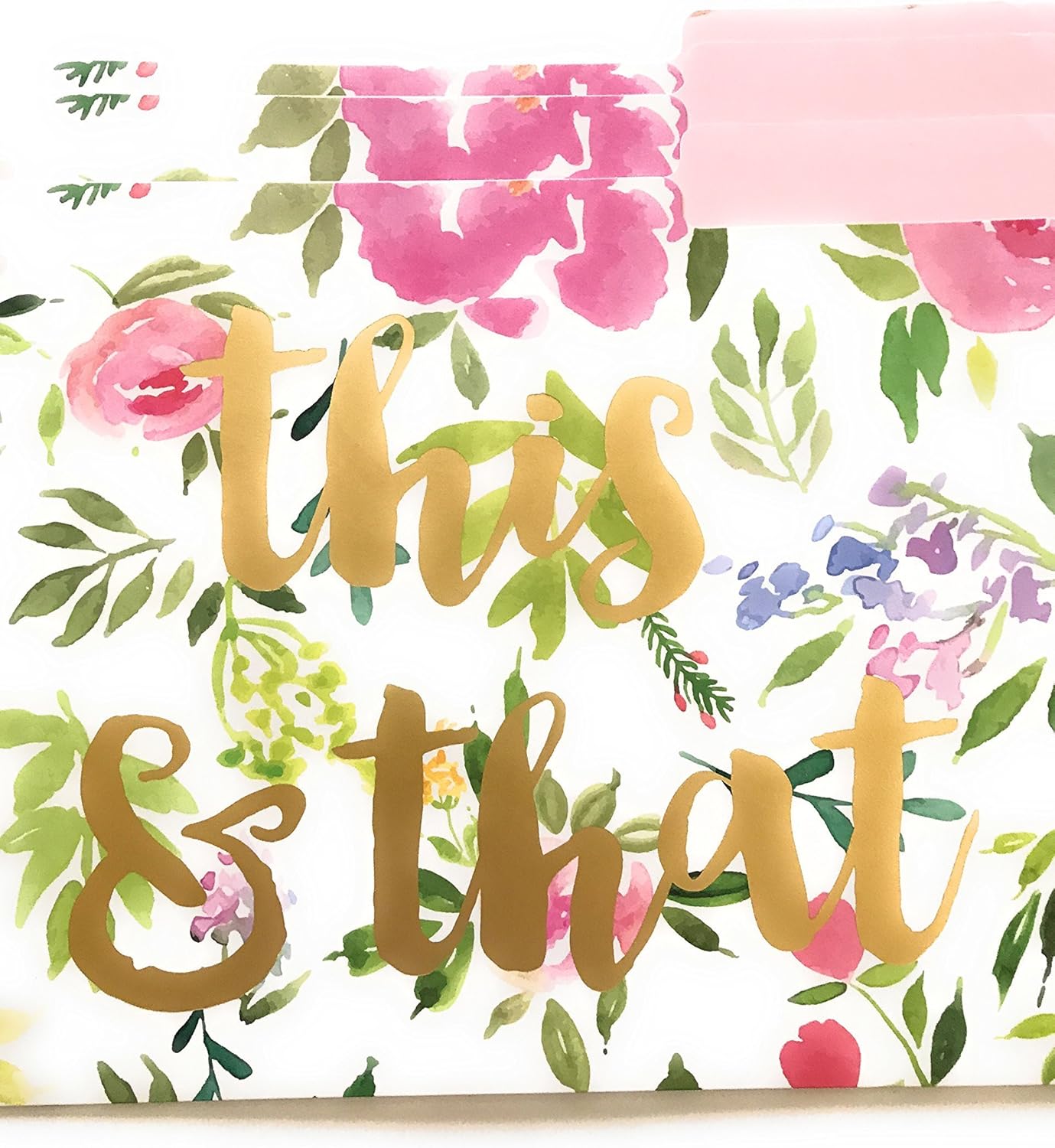 C R Gibson Decorative Garden Top Tab Letter Size File Folders, Pink, 9-ct