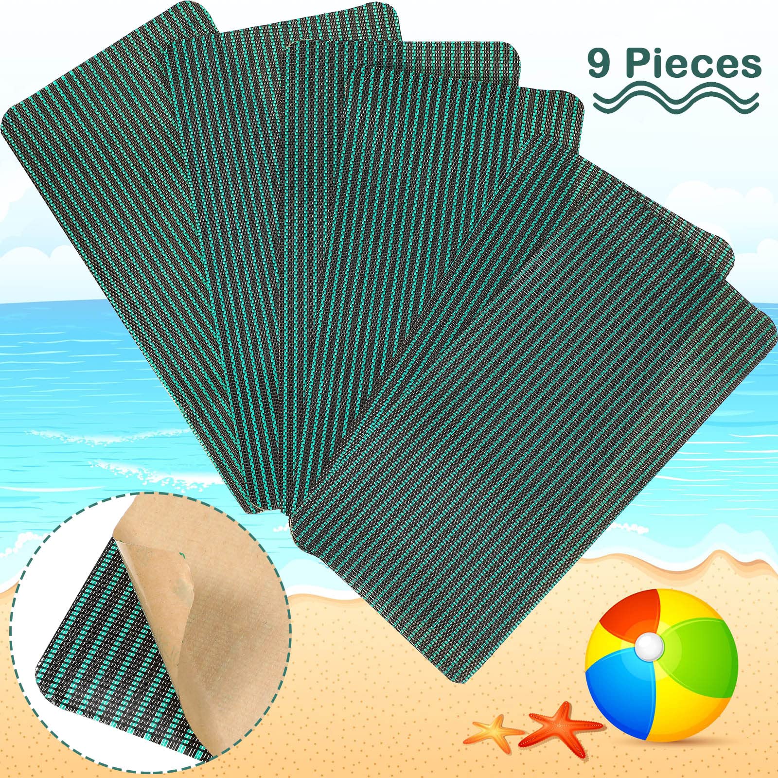 Kit patch di sicurezza per piscina, kit di riparazione di sicurezza per piscina, rete verde autoadesiva (20 x 30 cm, 22)