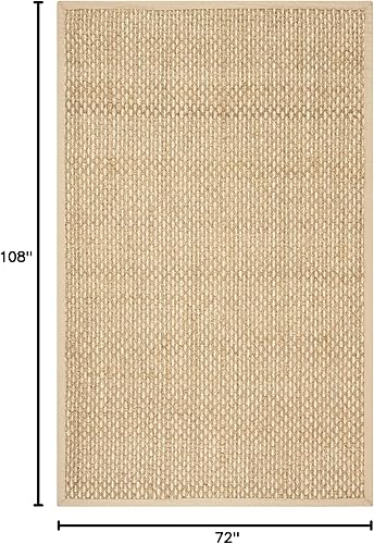 Miniatura 2 de Safavieh NF118A - Alfombra de área de colección de fibra natural, 6 x 9 pies, natural y beige, diseño de hierba marina, fácil cuidado, ideal para