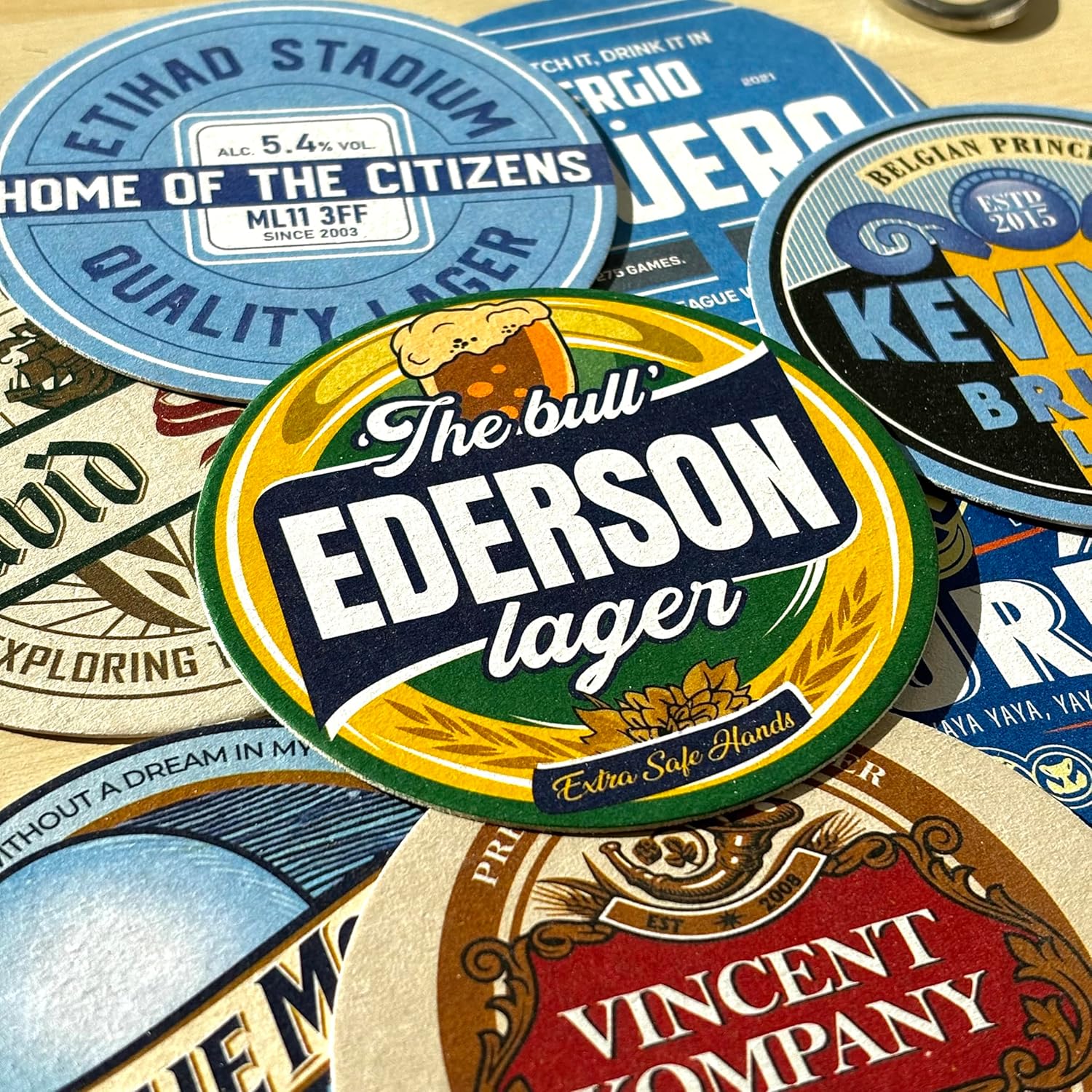 Man City beer mats: Beer Mats x9