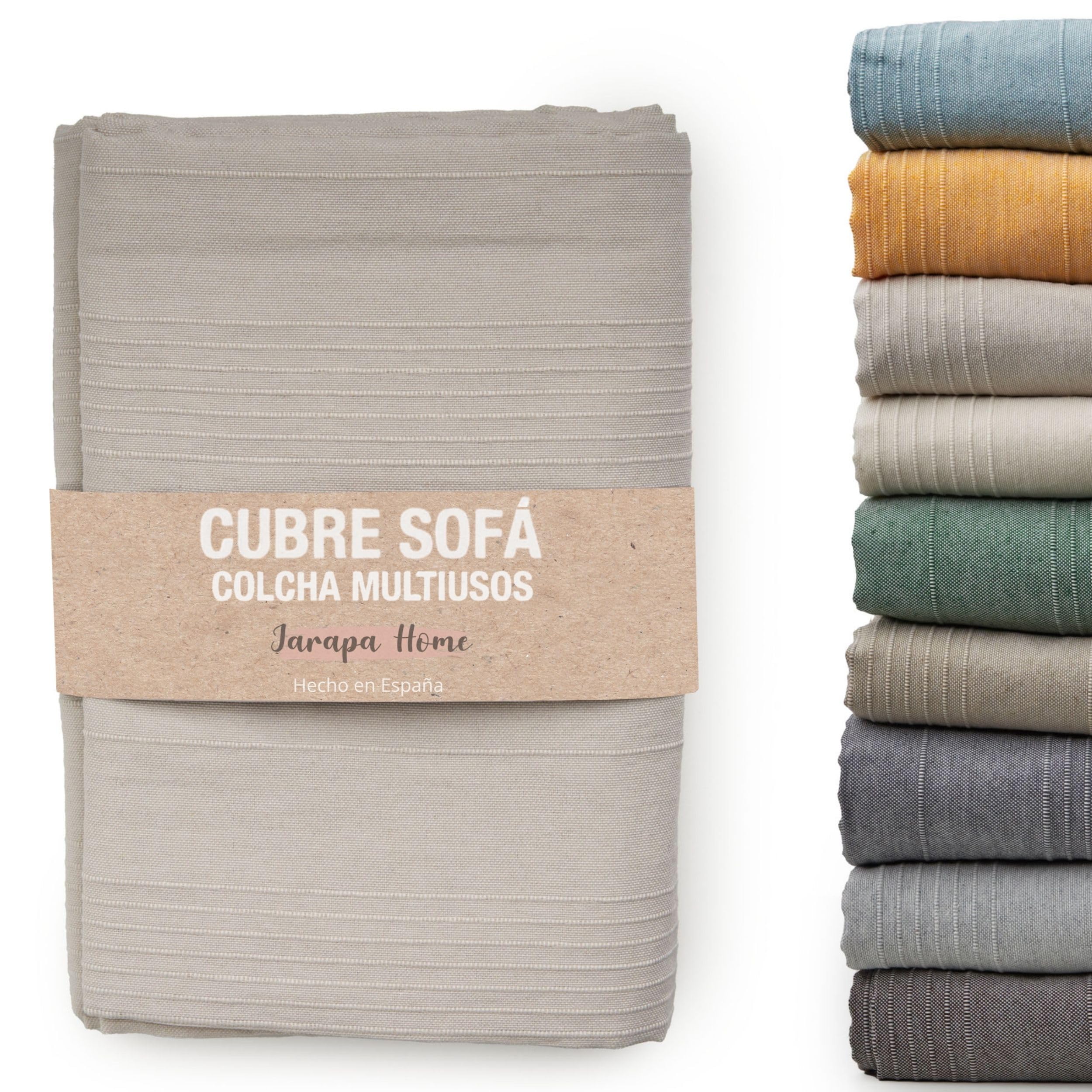 Colcha cama y colcha multiusos para sofás, colchas blancas. Plaid multiusos, cubre sofá, tejido resistente y de calidad, hecho en España. Colchas cama 150 modernas, 135, 90. (Beige, 180 x 280 cm)