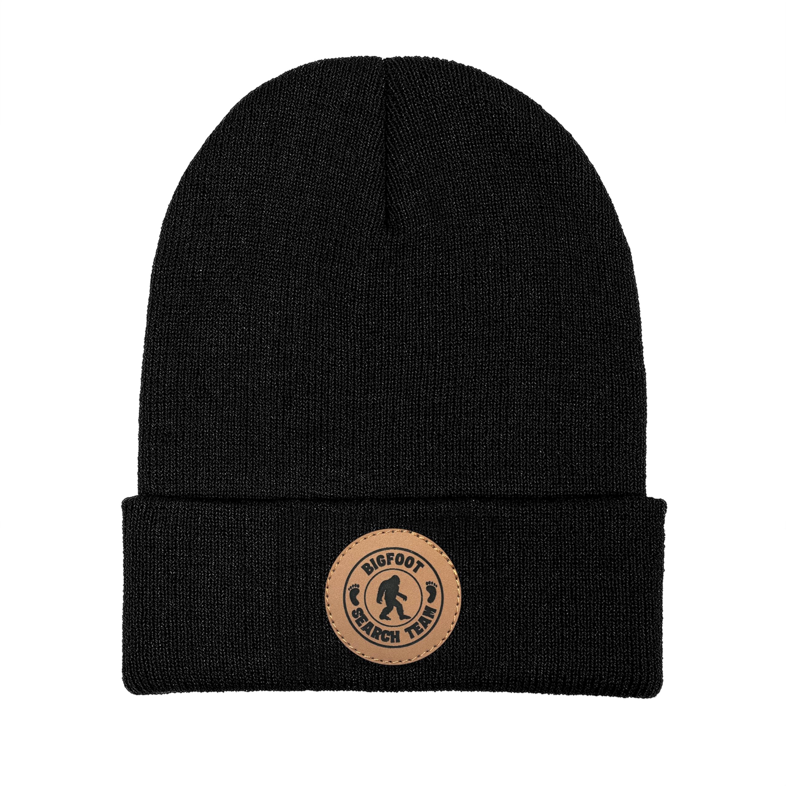 LLZTWOWD Bigfoot Beanie with Embroidery Sasquatch Beanie Hat for Men Women Big Foot Hats Gifts for Dad Knit Hat Warm Winter, Search, One size