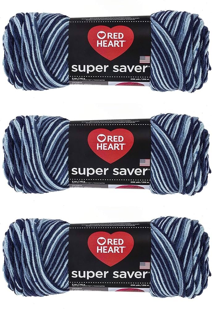 Amazon.com: Red Heart Super Saver Yarn (3-Pack) Shaded Dusk E300-984