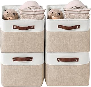 DECOMOMO Storage Baskets for Shelves - Fabric Storage Bins, Linen Closet...