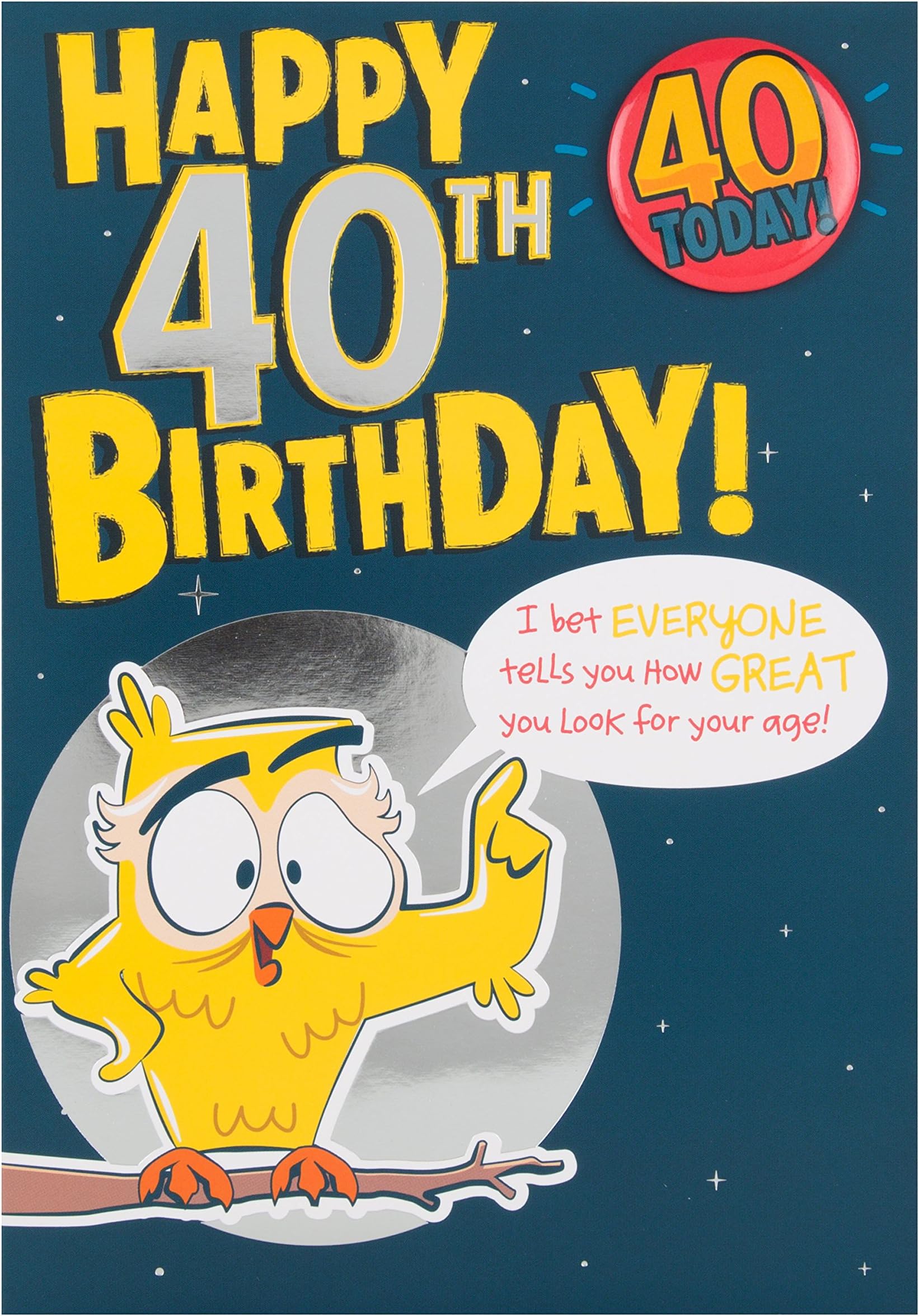 Hallmark 40th Birthday Card "40 Today!" - Medium [Old Model]