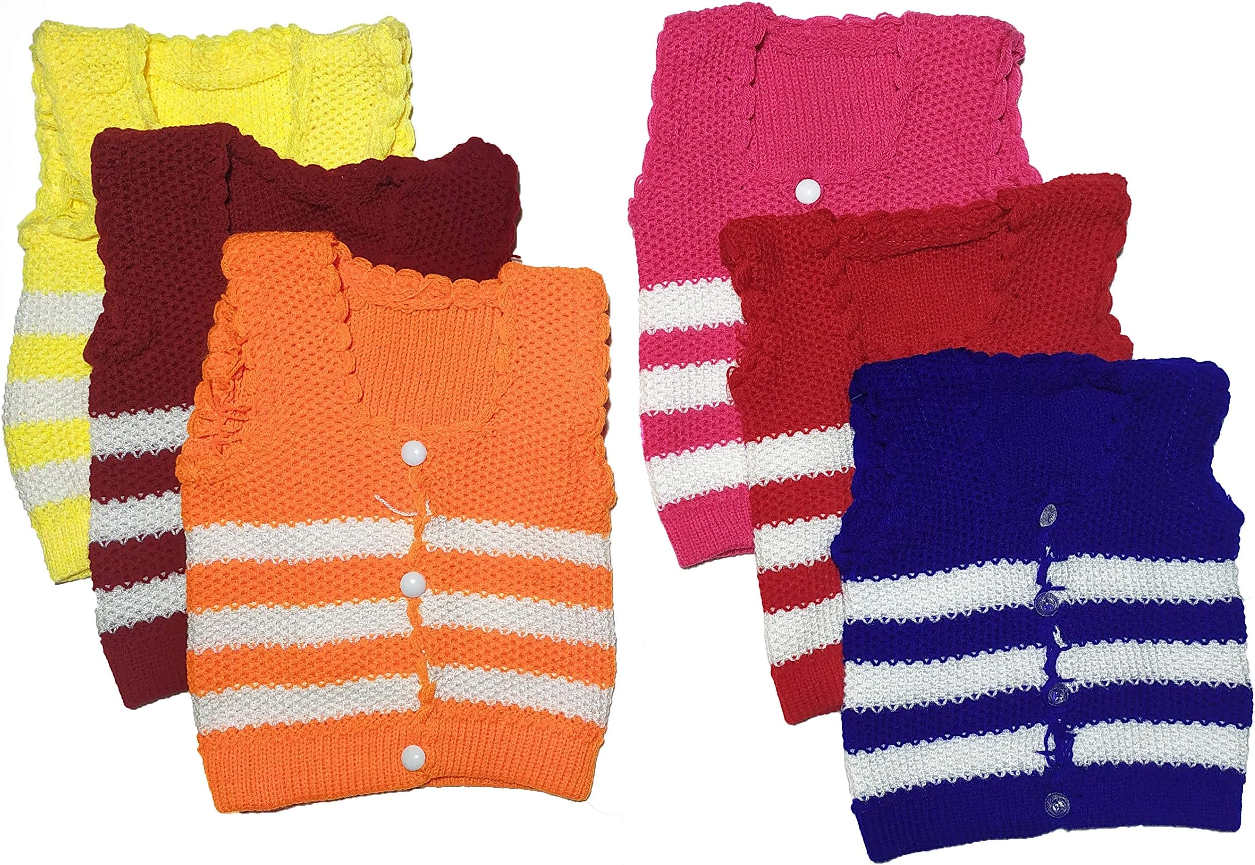 Baby Blossom Baby Sleeveless Sweater Ideal as Inner wear for Baby Boys & Baby Girls Set of 6