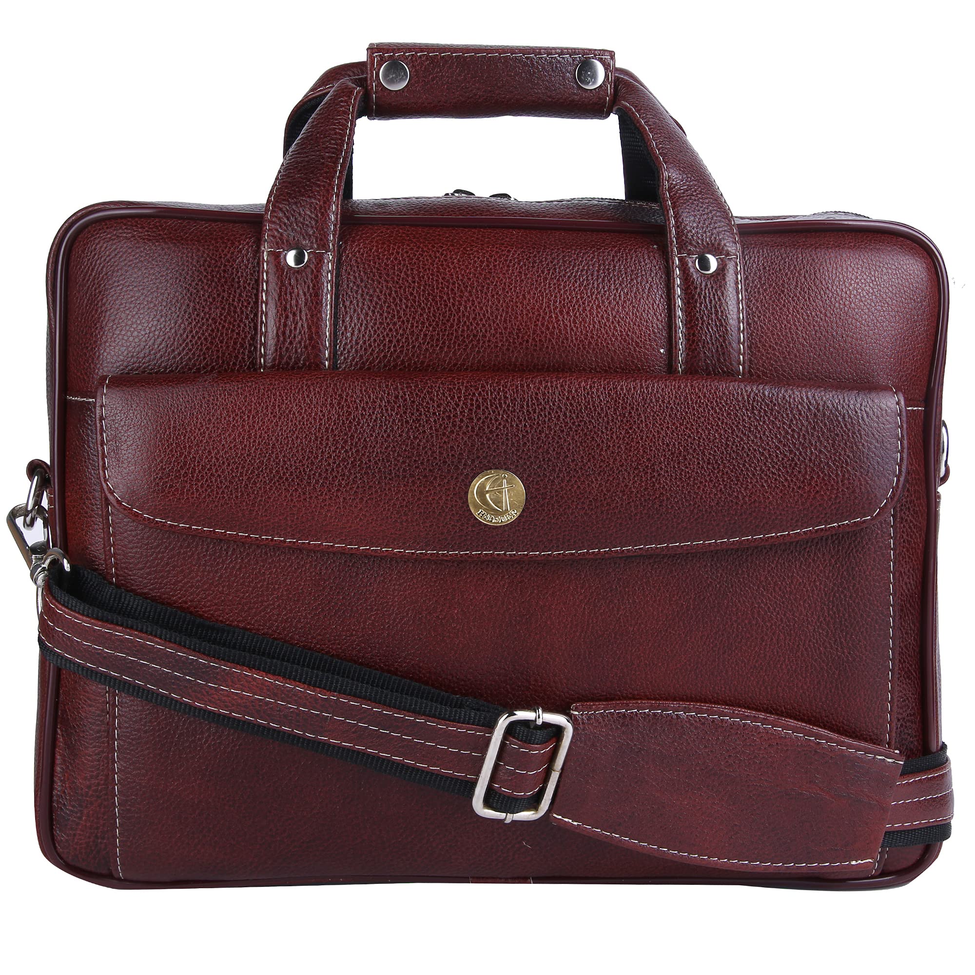 HiLeder 100% Pure Genuine Leather 14.5 inch Briefcase Laptop Messenger Satchel Office Bag, Dark Brown (B07FF7NF6M) Amazon Price History, Amazon Price Tracker