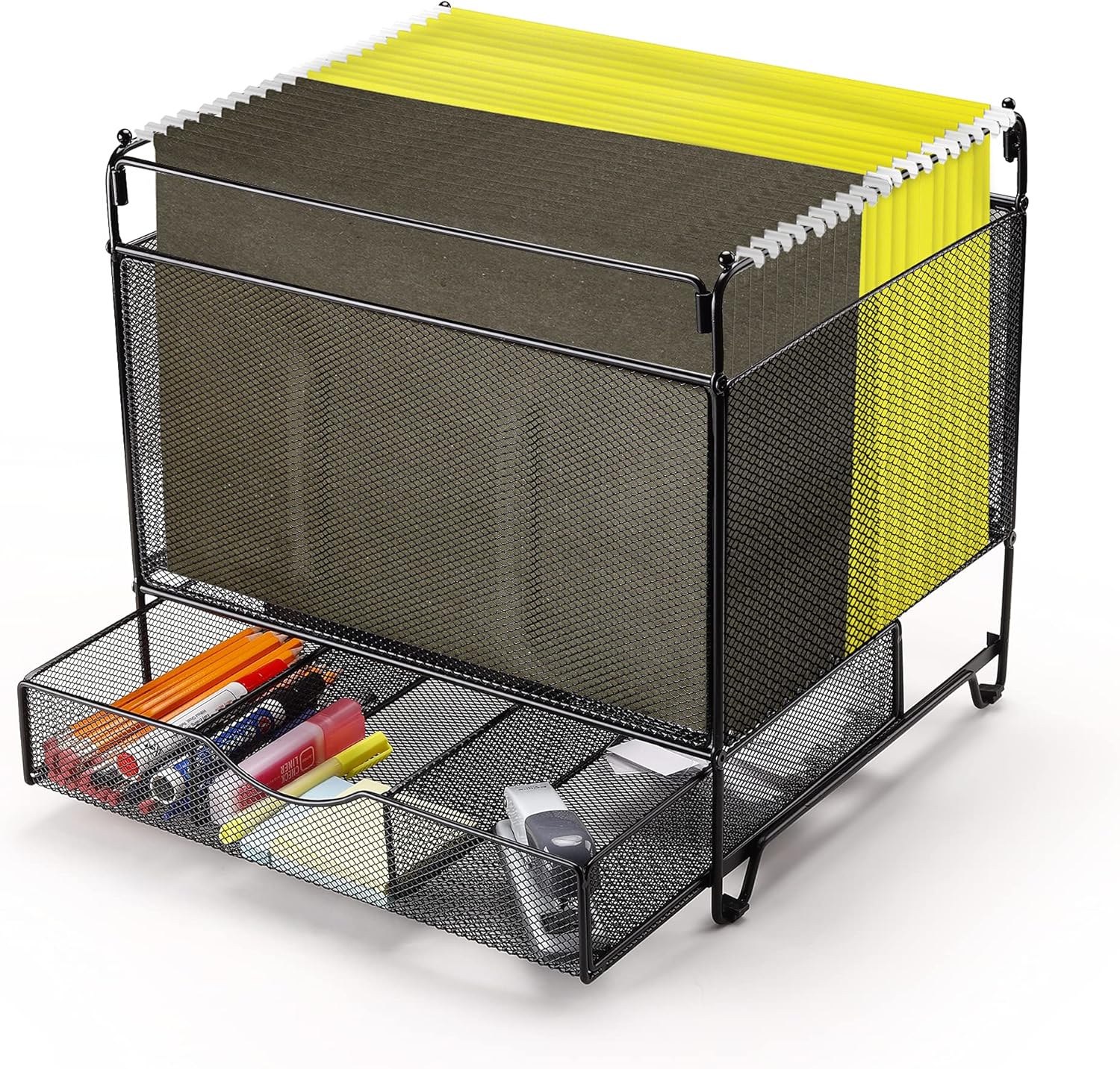 File Organizer Box Document Storage with Drawer Organizer, Detachable Legal Office