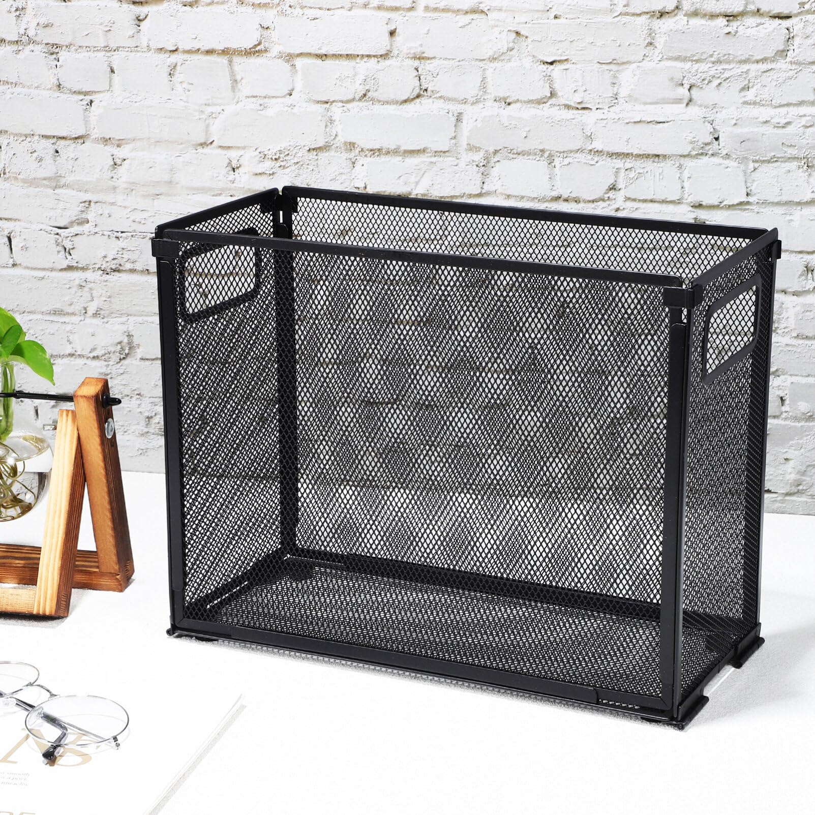 Operitacx Caja de Archivos Organizador Archivador Soporte Metálico para Archivos Estante para Documentos de Escritorio para Archivador de Escritorio y Portadocumentos