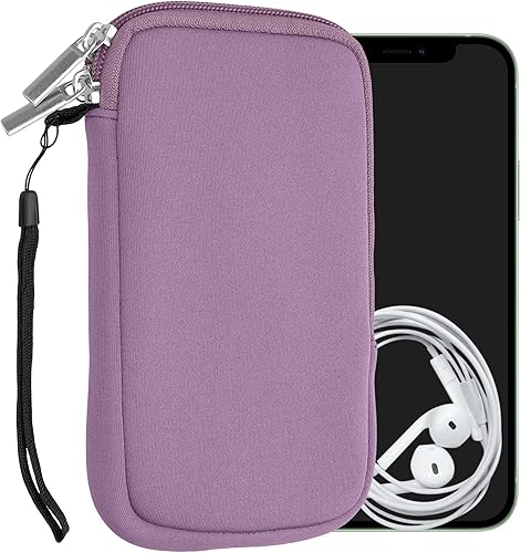 Miniatura 108 de kwmobile Bolsa de neopreno para teléfono tamaño XL - 6.7/6.8 pulgadas - Funda universal para celular con cremallera, correa para la muñeca, amarillo