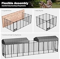 Vista 2 de Perrera grande para perros con techo, recinto resistente para perros para interiores y exteriores con funda extraíble, corralitos para perros