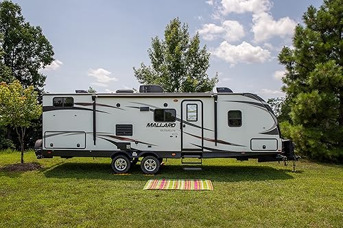 Miniatura 9 de Alfombrilla a rayas Camco con correa, Azul/Verde