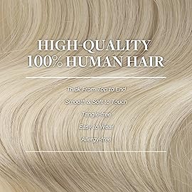 GOO GOO Clip in Hair Extensions Real Human Hair, Remy Human Hair Extensions Clip ins for Women, Natural Human Hair, 18inch 120g 7Pcs, 60A Platinum Blonde