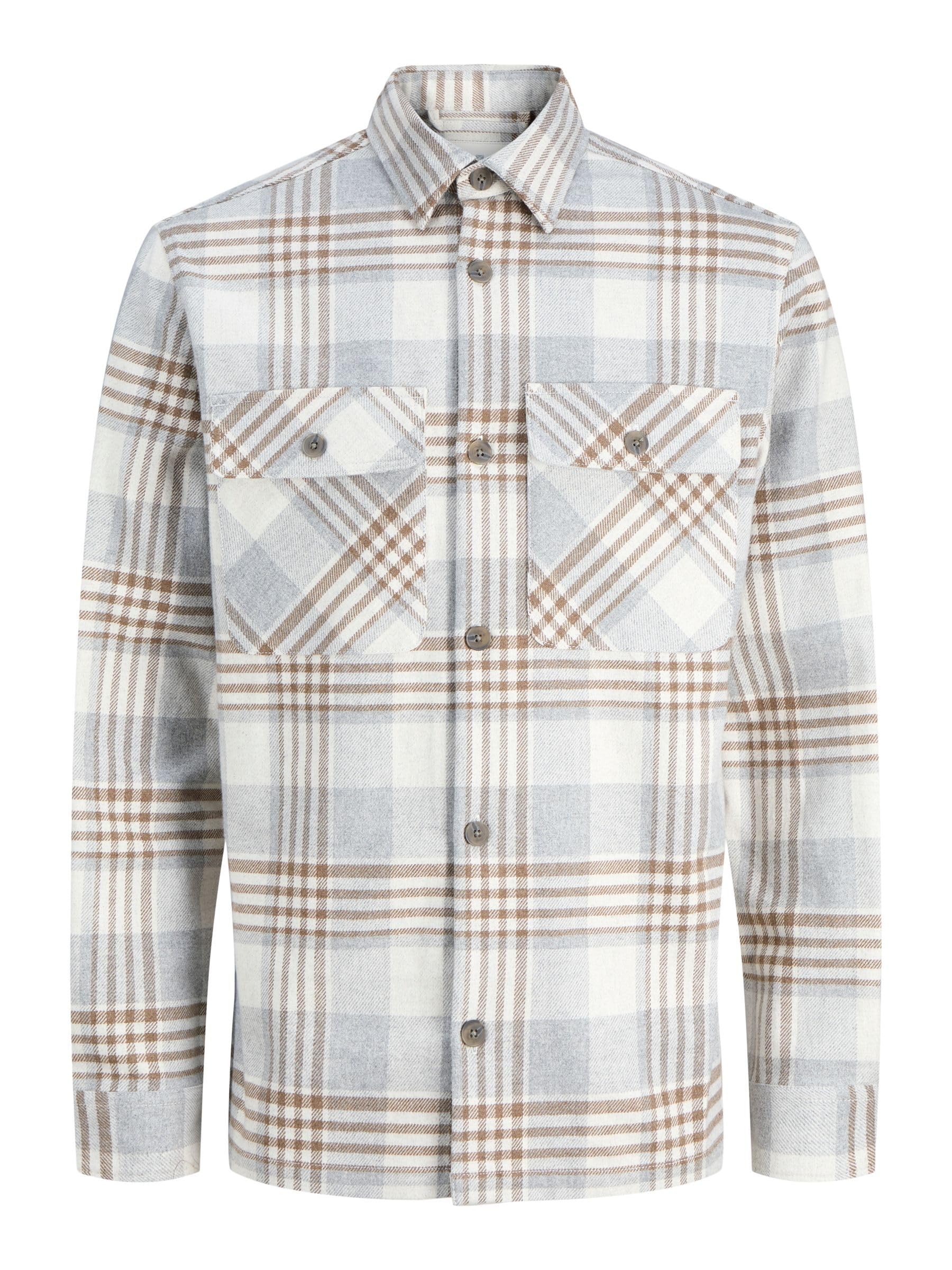 Jack & Jones Herren Jack & Jones Male Overshirt Regular Fit Overshirt Jprrayle Melange Check L/S Overshirt Sn (1er Pack)