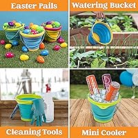 Vista 7 de JOYIN 3 Paquetes de Cubos Plegables con Palas y Bolsa de Malla, Cubos Plegables Multiusos para Playa, Equipo de Campamento, Fiesta en la Playa