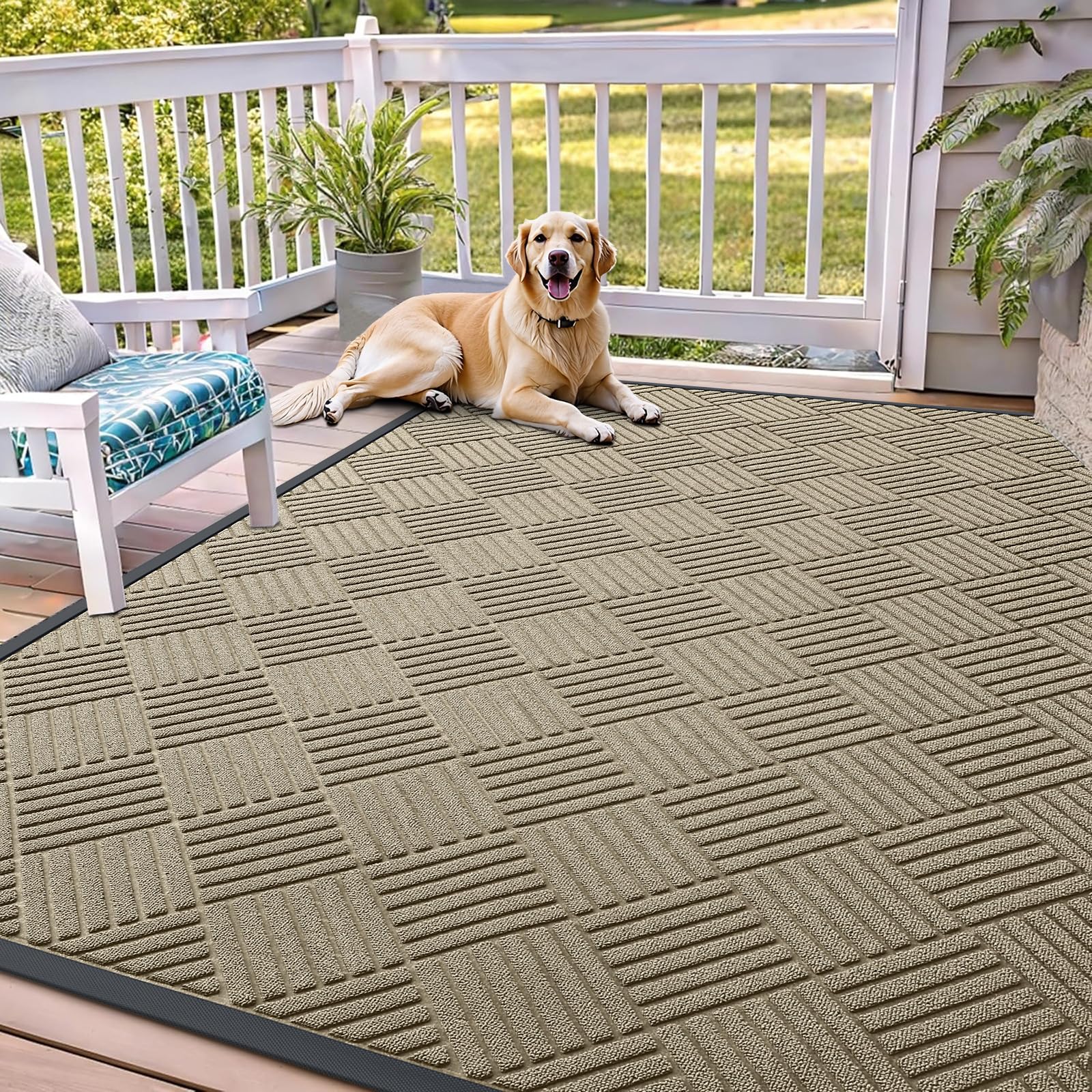 OLANLY Front Door Mat Outside Entrance 71x47, Waterproof Heavy-Duty Doormat