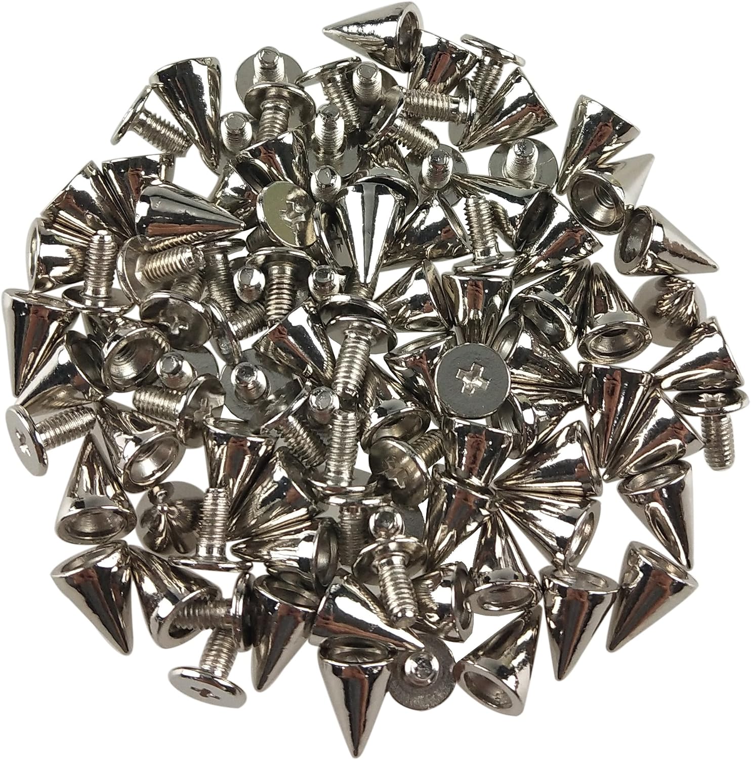 150PCS Cone Spikes Screwback Studs DIY Craft Cool Rivets Punk 7 X 10mm 1/4 Inch X 3/8 Inch (Silvery, Gun Black, Bronze) by CSPRING