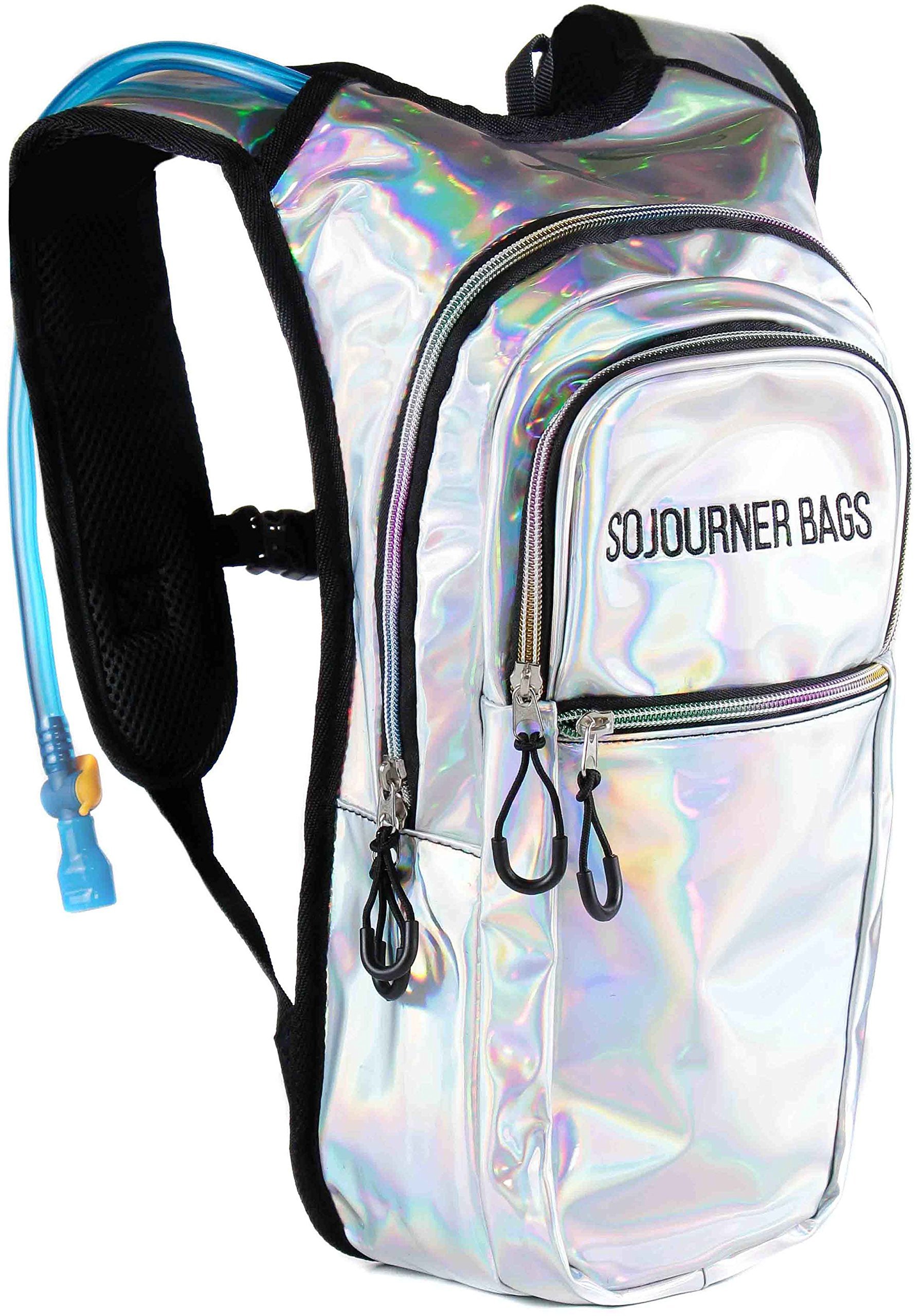 SoJourner Bags Rave Hydration Pack Backpack - 2L Water Bladder Included For Festivals, Raves, Hiking, Biking, Climbing, Running And More