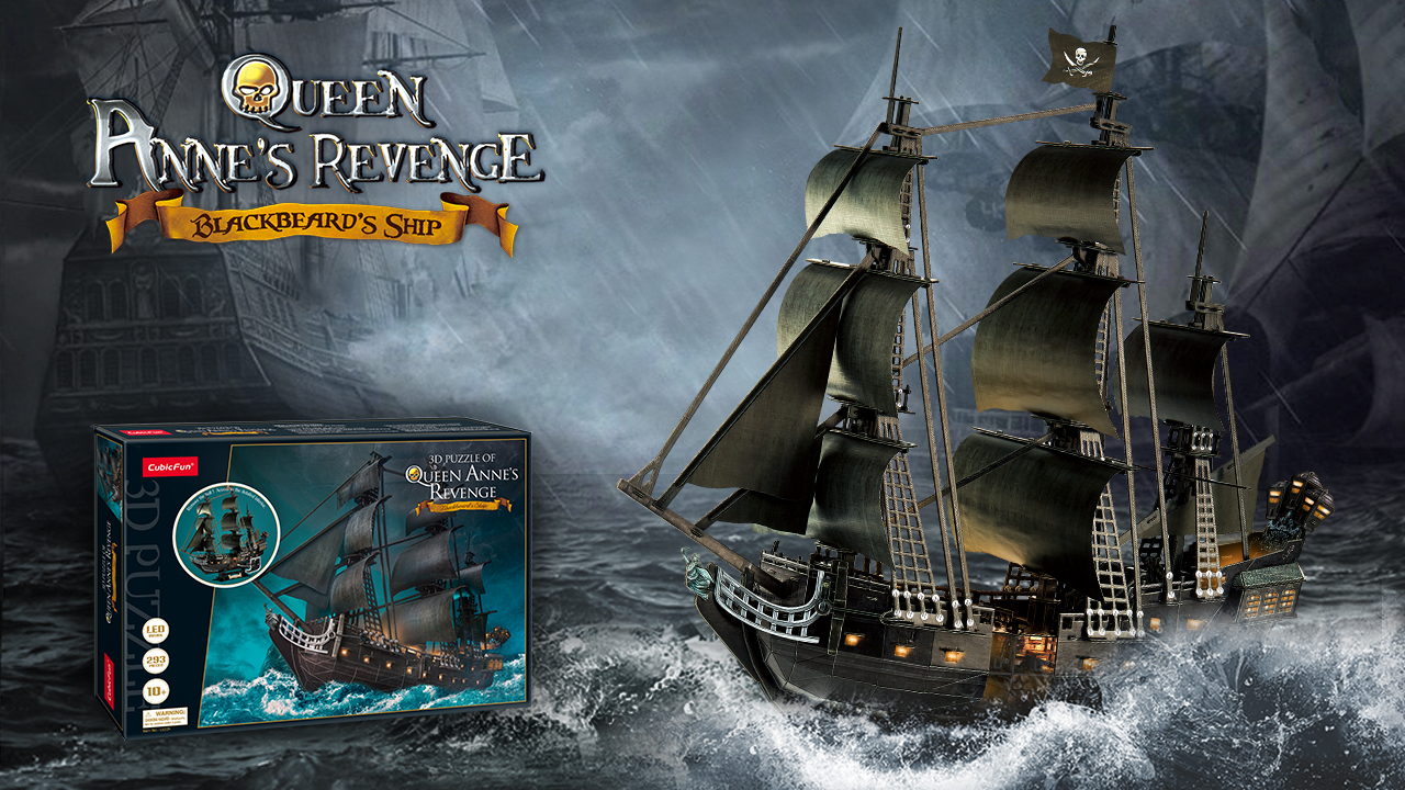 Amazon.com: 3D Puzzle for Adults Moveable LED Pirate Ship with