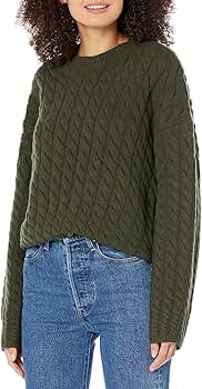 Theory Women's Karenia Cable-Knit Sweater, Dark Rosemary, X