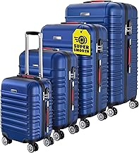 MONZANA® Kofferset 4tlg Hartschalen Koffer S-M-L-XL Gel-Griffe 4 Rollen ABS Hardcase Schloss Füße Trolley Rollkoffer Reisekoffer Set Navy