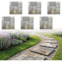 6PCS Interlocking Natural Stone Deck Tiles, 11.8'' Natural Stone Paver Tile