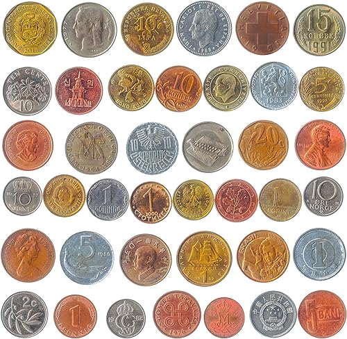 Juego de 40 monedas de 40 paĂses diferentes Juego de 40 monedas de 40 paĂses diferentes