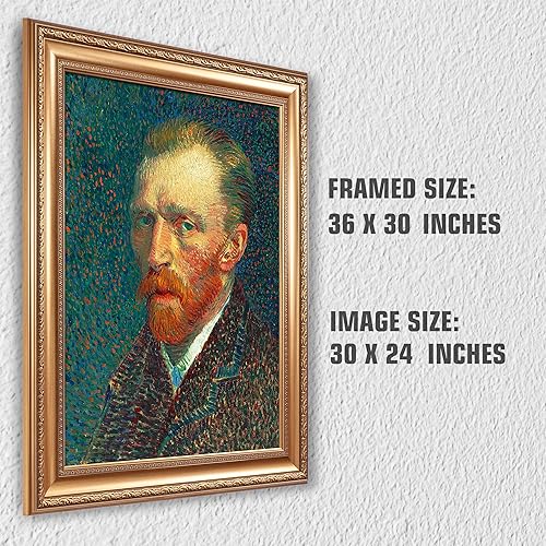 Miniatura 18 de A&T ARTWORK The Starry Night de Vincent Van Gogh. Tamaño del marco: 36 x 30 pulgadas, tamaño de la imagen: 30 x 24 pulgadas, reproducciones clásicas